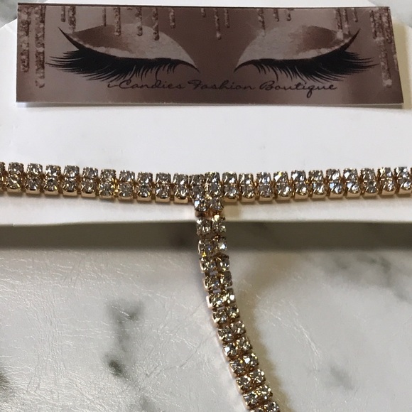 ‼️ Cleavage Diamond Rhinestone T Chain Necklace - Picture 7 of 7